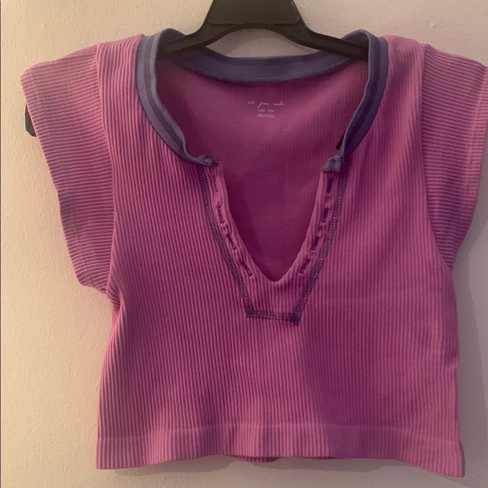Urban Outfitters Purple Ribbed Blouse - Preloved